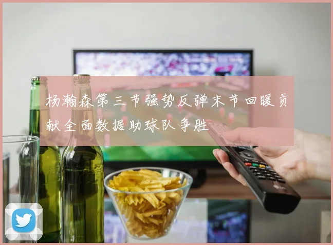 杨瀚森第三节强势反弹末节回暖贡献全面数据助球队争胜